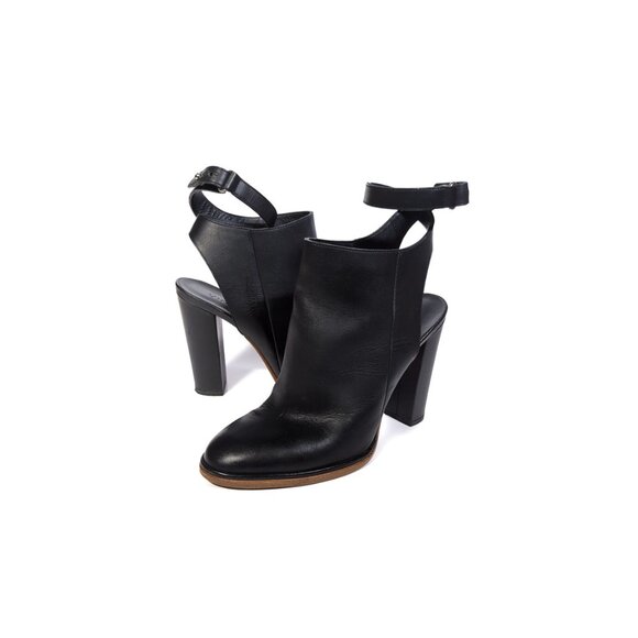 VINCE Boots Black Leather 'Joanna' Bootie Ankle Strap Womens Size 9 - Picture 3 of 10